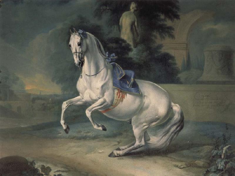 Johann Georg von Hamilton The women stallion Leal in the Levade France oil painting art